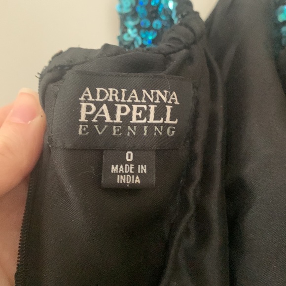 Adrianna Papell Evening ombré blue sequin gown sequin prom dress wedding guest - Picture 8 of 12